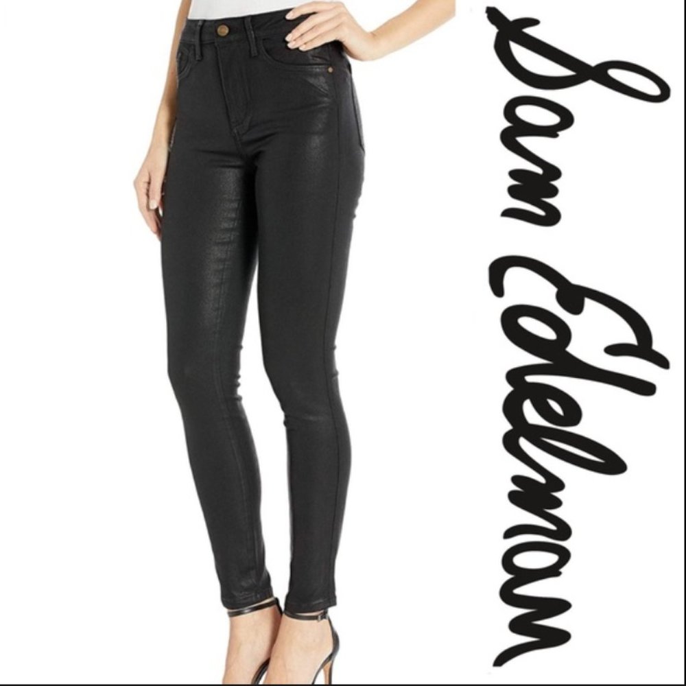 Sam Edelman Coated Black Skinny Jeans